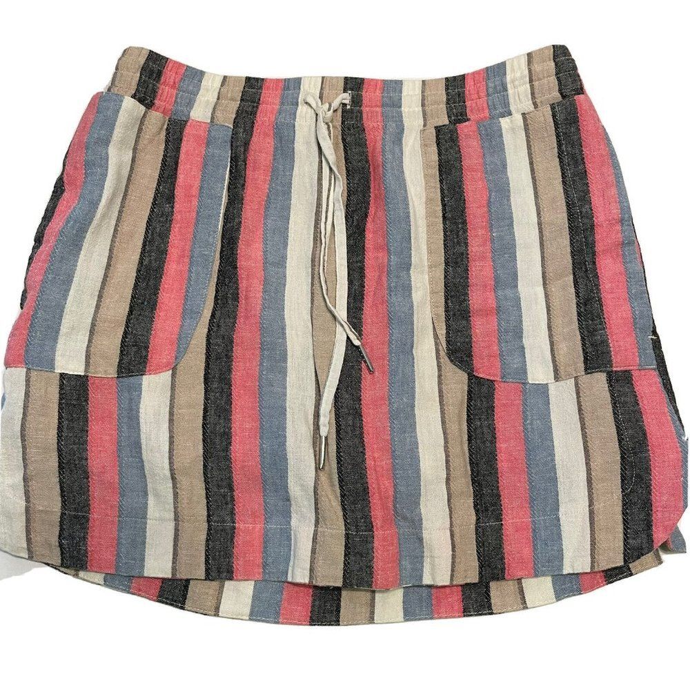 attyre Ladies sz 6 Tennis Golf Pickleball skort stretch  pull on Stripe Linen